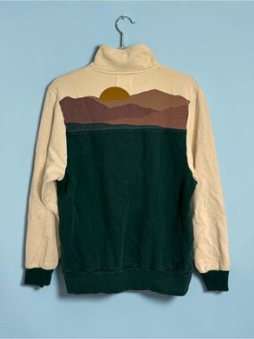 Happy Earth Organic Cotton Color-block Sunset Pullover Sweatshirt Unisex Size S